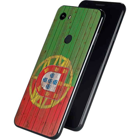 Portuguese Flag Dark Wood Google Pixel 3a Skin